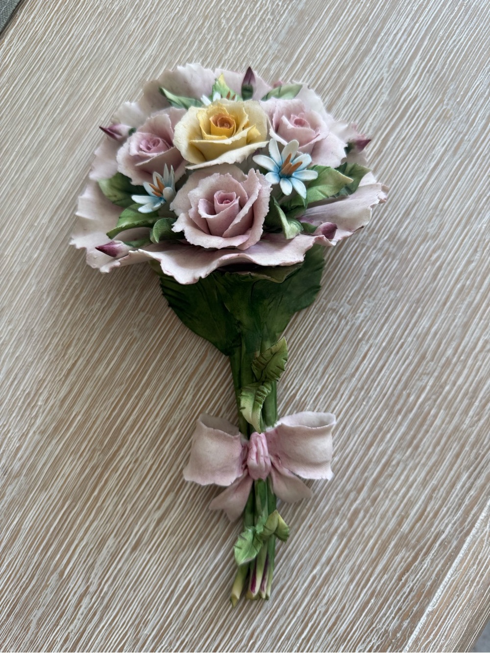 Capodimonte porcelain floral arrangement made in Italy